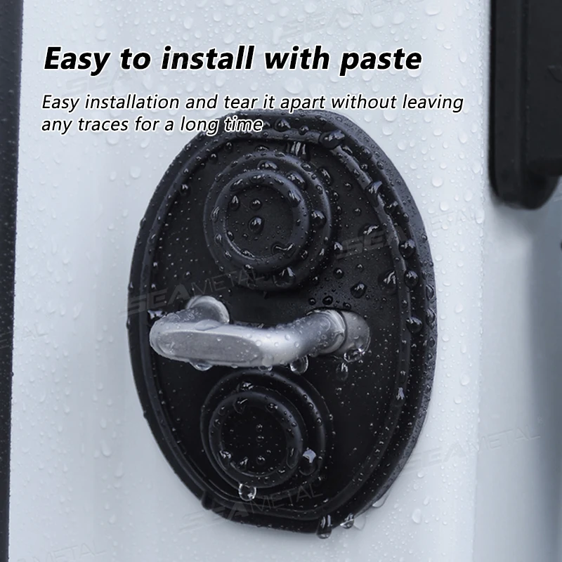 4pcs Silicone Car Door Lock Buckle Mute Shock Absorbing Cushion Elastic Anti-Collision Car Door Latch Protection Cover