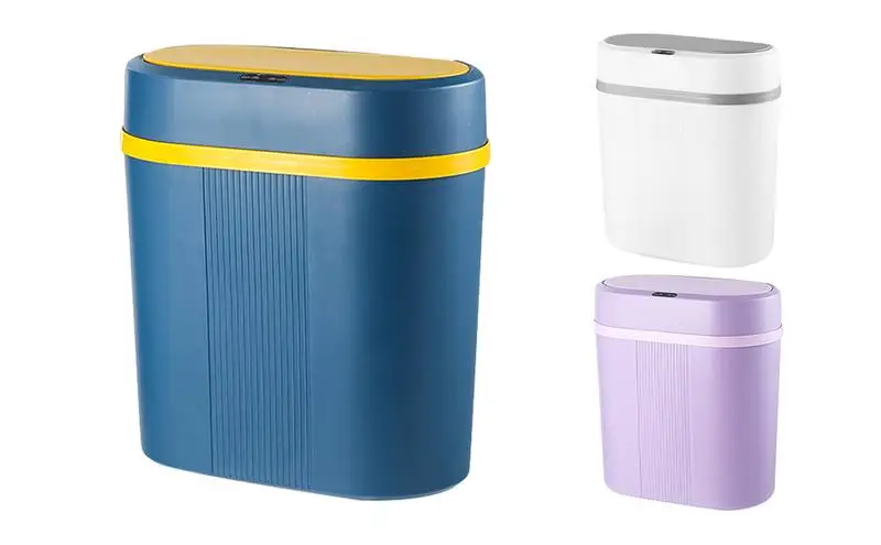 

Automatic Trash Can Touchless Smart Garbage Bucket Motion Sensor Locking Waste Bins for Kitchen Bedroom household supplies