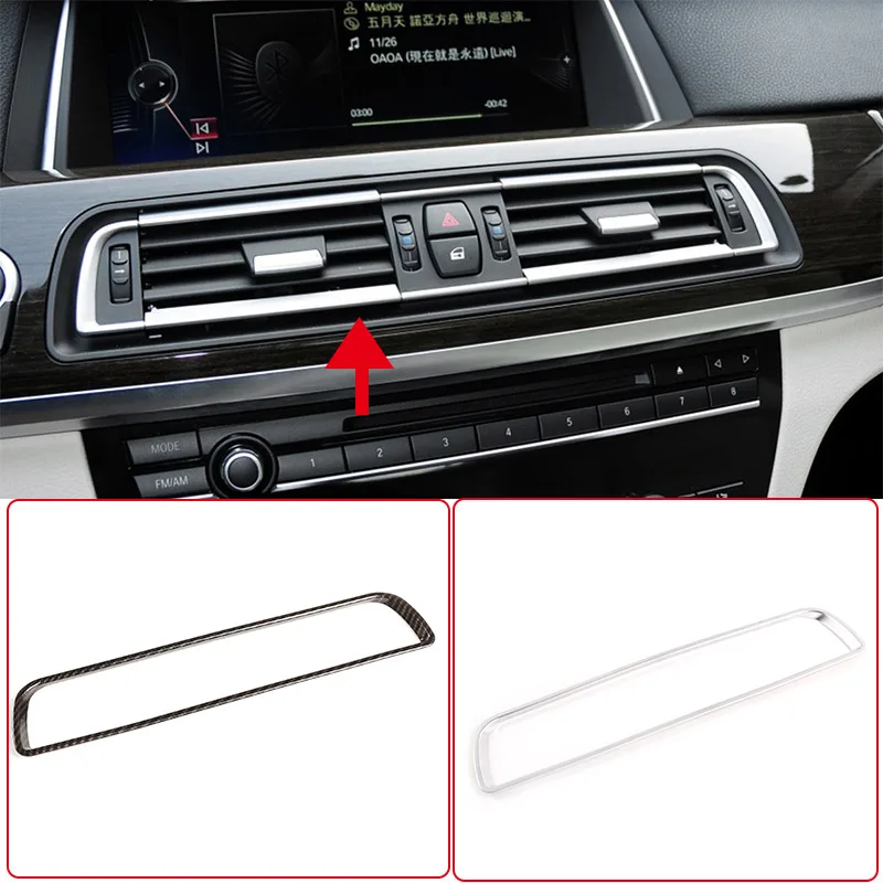 

Автомобильная центральная консоль для BMW 7 серии 2009-2014 из АБС-углеволокна, рамка для кондиционера, выходная рама, отделочная полоса, аксессуары для интерьера автомобиля