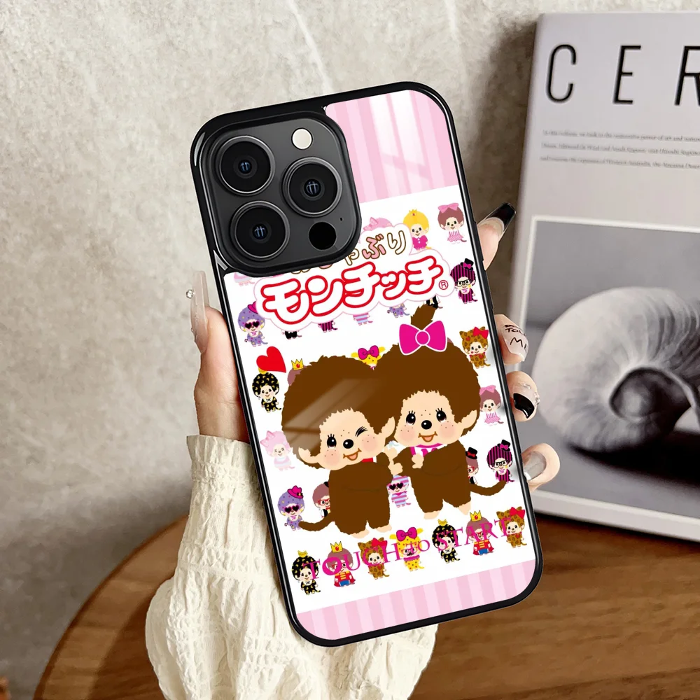 Niedliche Cartoon-M-Monchhichi-Handyhülle für iPhone 16 15 14 13 12 11 Pro Xs Max Mini Plus, rutschfest, stoßfest, harte Funda – Detail 6