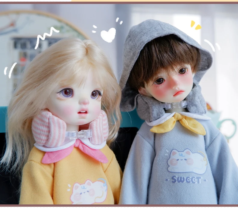 1/6Bjd Doll Clothes Cute Cat Hooded Sweater Jacket Casual Doll Coat Accessories For Large 1/6, Yosd, 30cm Bjd Sd Dd Doll