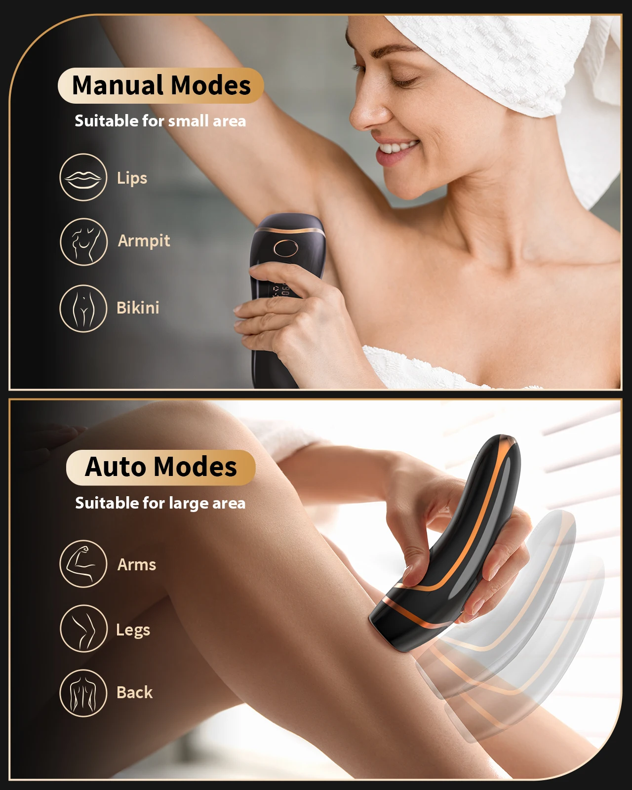 Laser Hair Removal IPL Device 999,900 Flashes Permanent Epilator for Facial Legs Arms Bikini Line for Women Men Home Treament 3