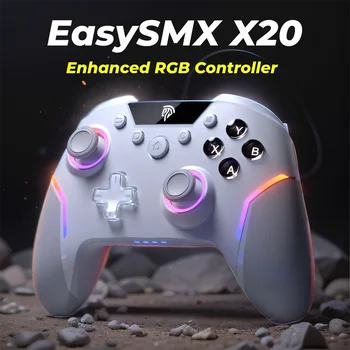 EasySMX X20 Wireless Gamepad Enhanced Controller Compatible with PC/NS/TV/Phone/Laptop, Hall Micro Triggers Joystick RGB Effect 1