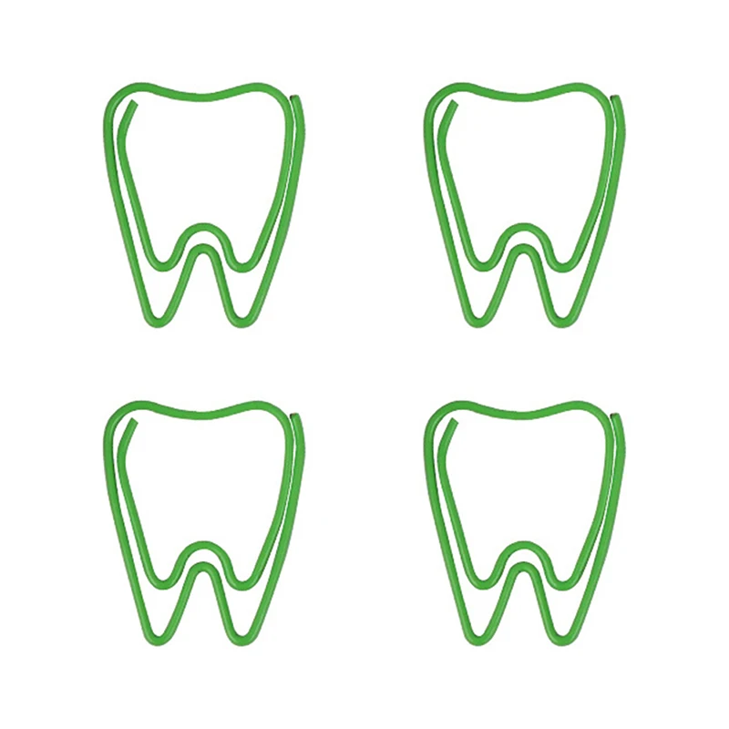 

20 Pcs Green Teeth Cartoon Paperclips Shaped Pins Bookmarks Creative Safety Invisible Pins Office Stationery Supplies