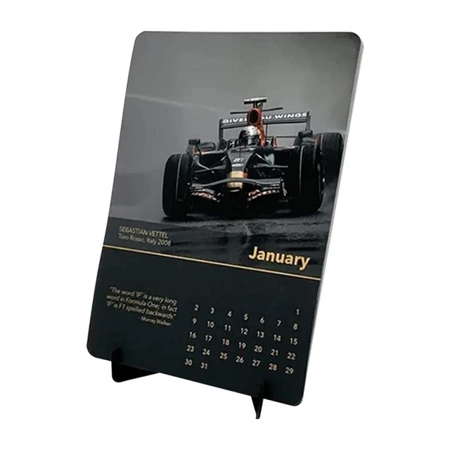 Calendrier de bureau F1 2024 - Calendrier de course de Formule 1 avec des  images de voitures de course