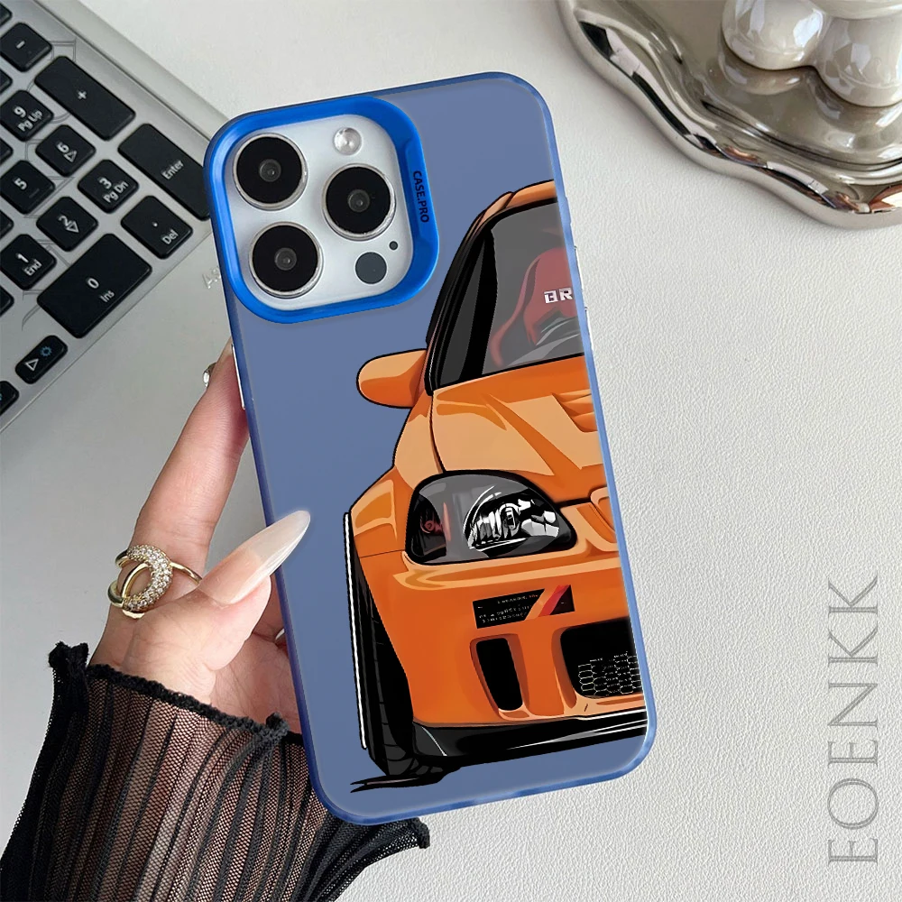 Stylish Car Print Anti-Drop Silver Phone Case