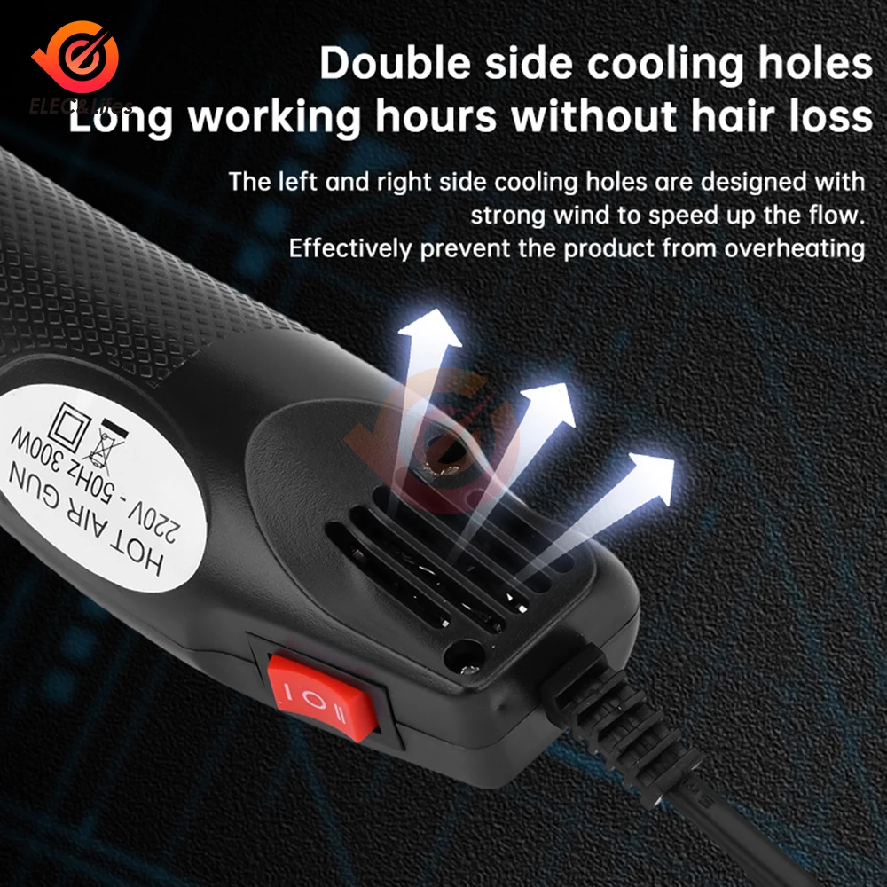Hot Air Gun, Heat Gun, Mini Hot Air Gun 220V Hot Air Gun DIY Tool Heat Electric Power Tool Mini 300W Soldering Temperature Crafts Blower Adjustable Temperature