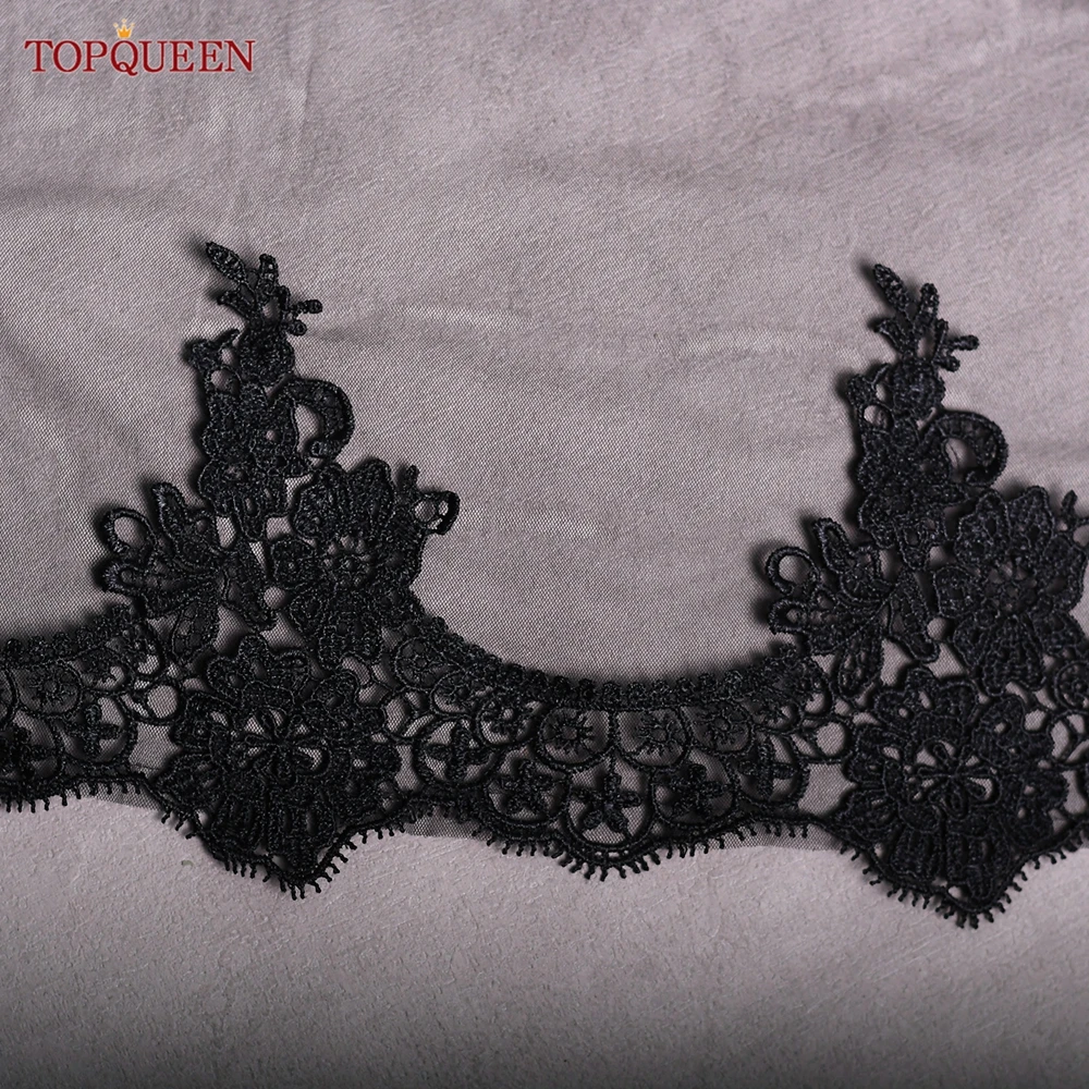 Double Layers Black Lace Edging Veil Halloween Collection Black Blusher Accessory Velo Negro Encaje Mantilla V224 Bridal Veil Catholic Church Veil