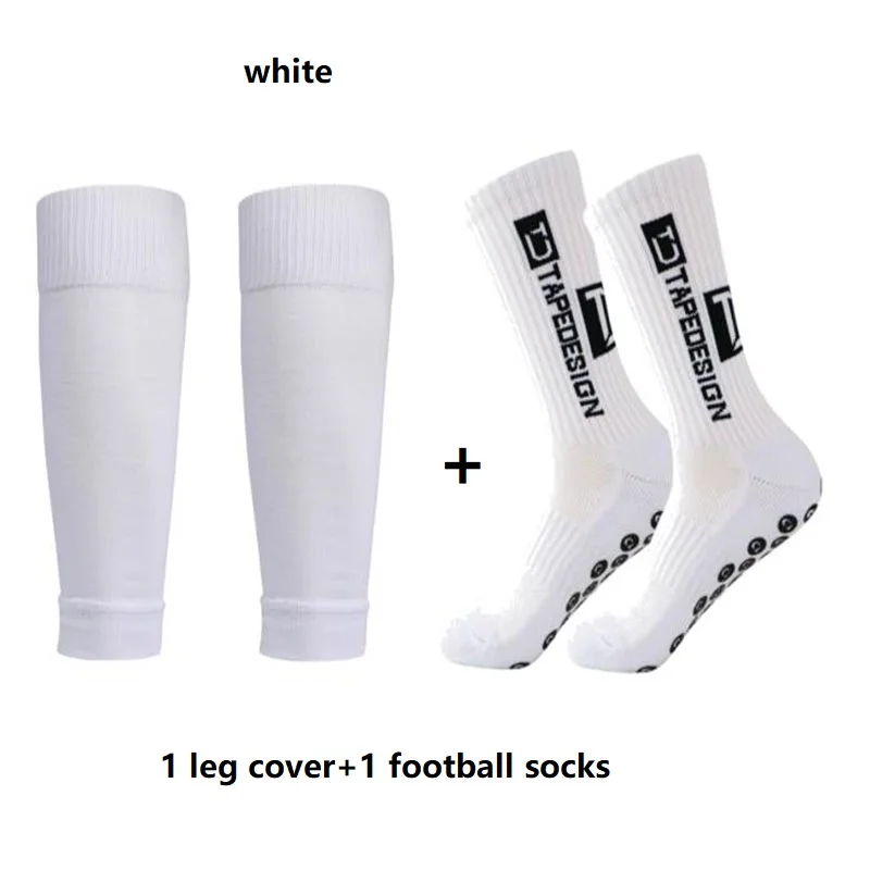 

1 Set of High Elasticity Shin Guards Football Leg Cover Non-slip Soccer Tennis Basketball Sport Socks Grip Cycling Riding Socks