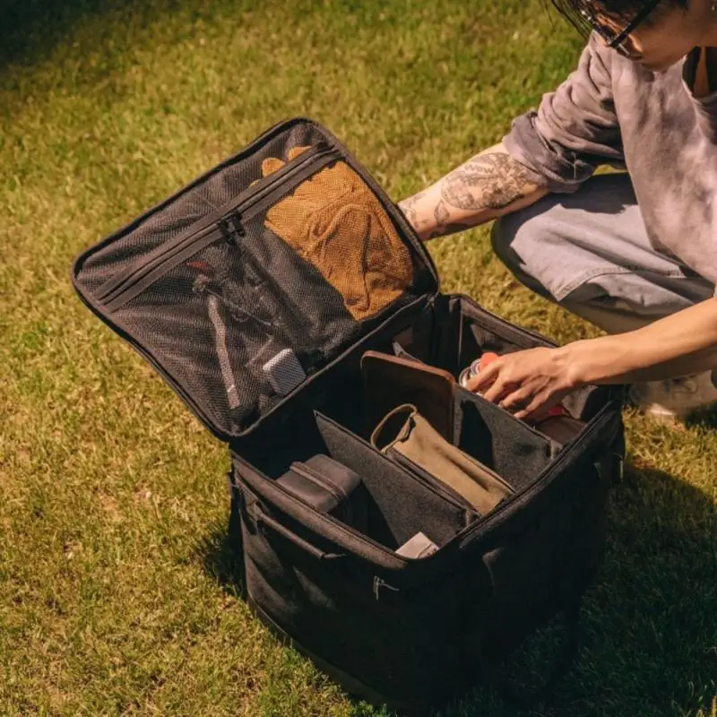 Portable Camping Storage Bag Waterproof Large Volume Picnic Bag Camping Lamps Gas Stove Gas Canister Pot Carry Storage