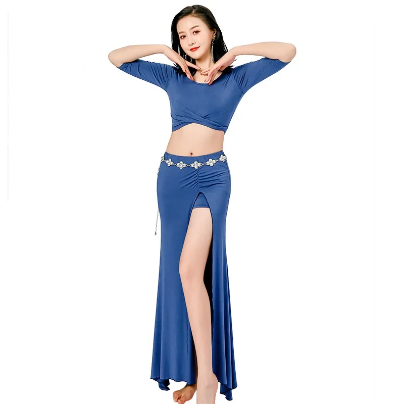 

Женское платье для танца живота, тренировочное платье большого размера в китайском стиле, тренировочный костюм, Осень-зима