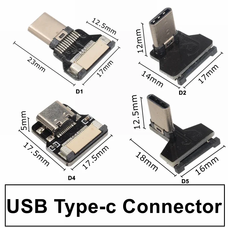 FFC USB A to Type C Right Angled Plugs Type-C Data Cable Android Super Flat Soft 90 Degree Mobile FPV Type-C Charging Short Line
