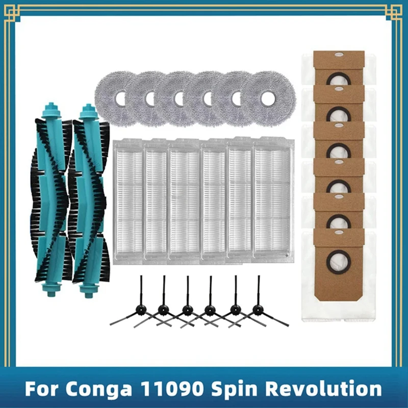 

Replacement Parts Kit For Cecotec Conga 11090 Spin Revolution Vacuum Replacement Parts Main Side Brush Filter Mop Dust Bag