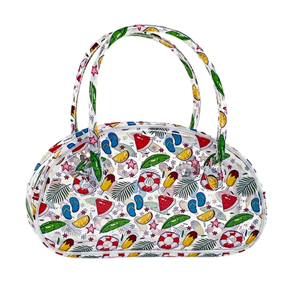 

HoSwag Handbag Purses 2023 Clear Portable Half Moon Bag with Zipper Waterproof Hobos Shoulder Bags Fanny Packs