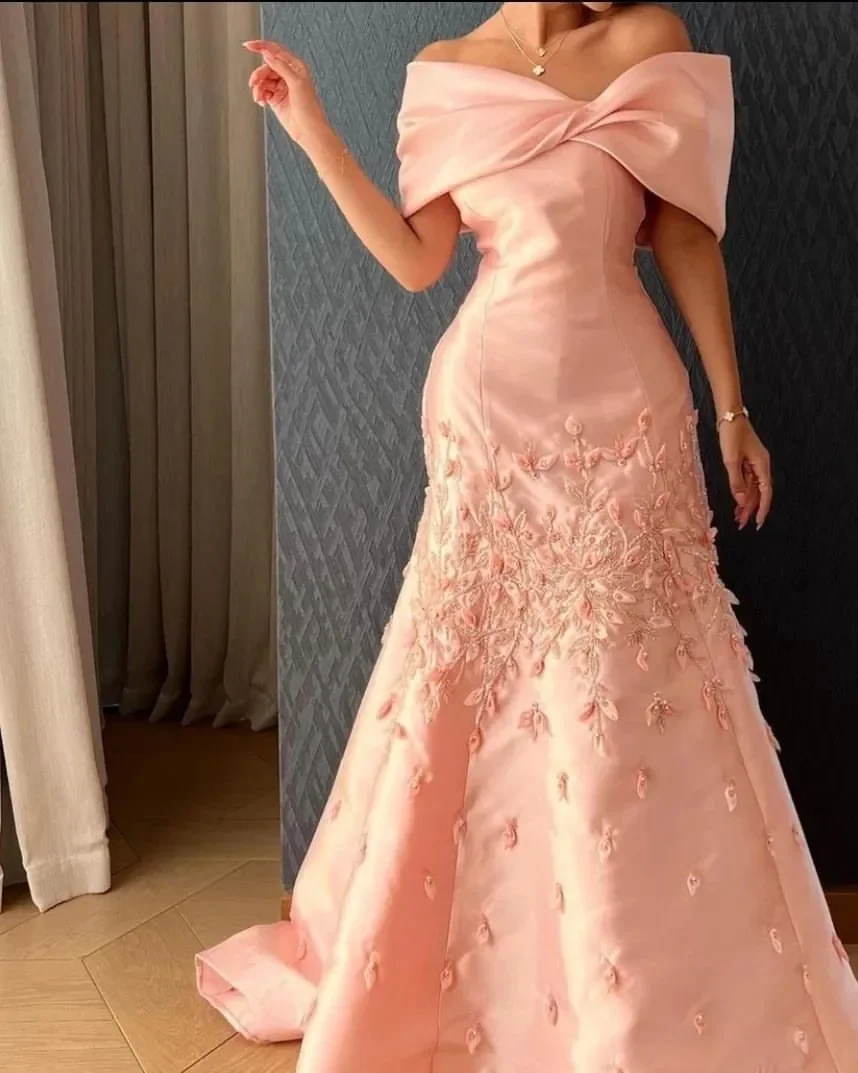 Royal Amirah Full Shoulder Pink Evening Dress H1846