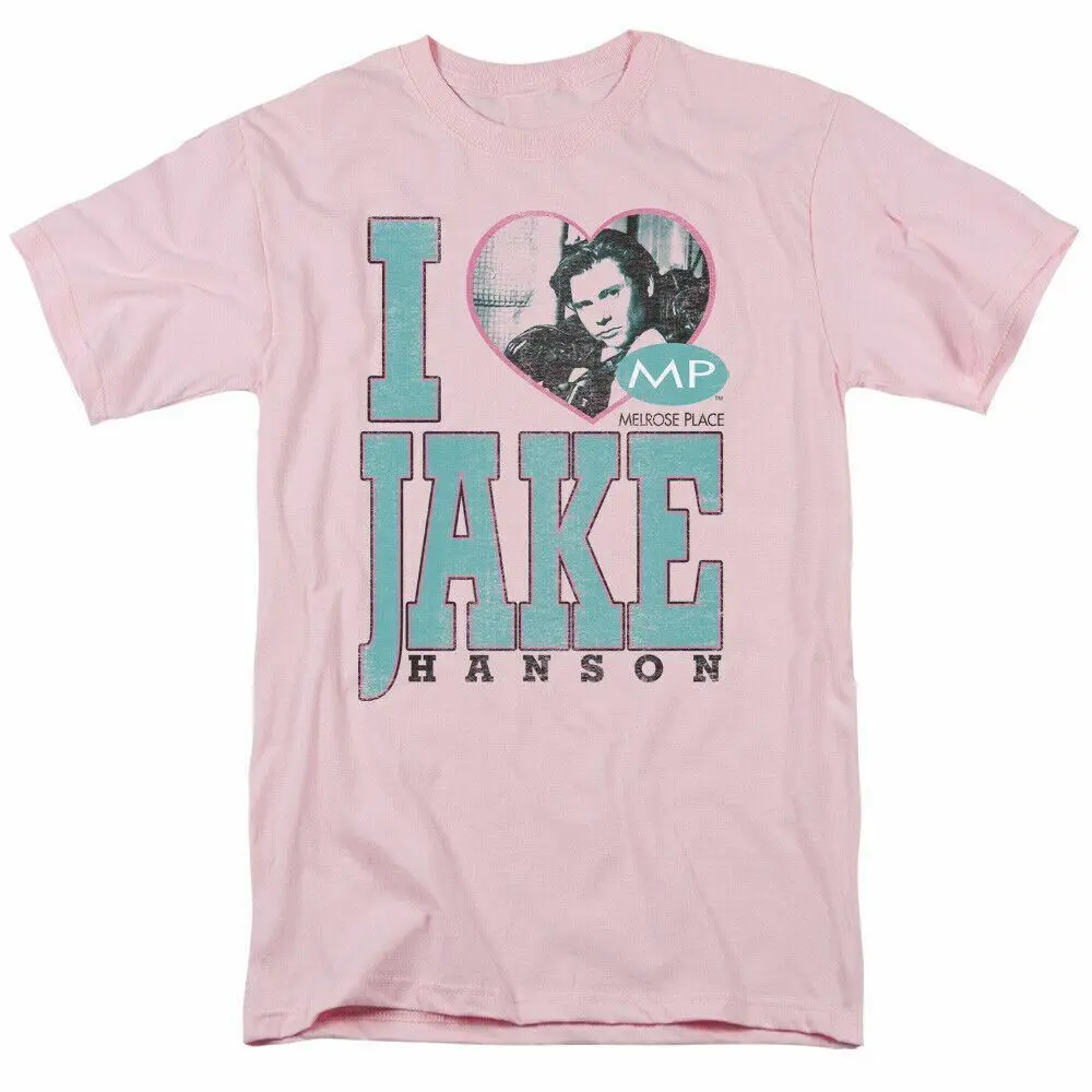 Melrose Place I Heart Jack Hanson T Shirt Mens Con Licenza Classic Tv Light Pink