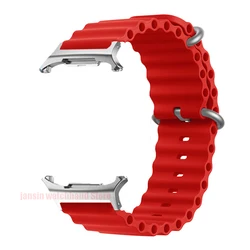 Colorful Ocean Silicone Sports Bracelet Replacement Strap - Watch 8 Classic 46mm (Red)
