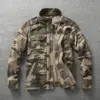 Men Jacket Denim Retro Cargo Hooded Jacketes Outdoor Multi Pockets Camo Tops Field Casual Fashion Hiking Coats Uniform 4