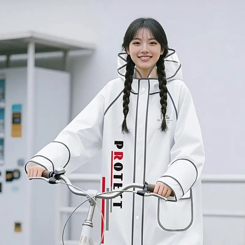 오토바이 비옷 비옷 향상된 찢어짐 저항 전신 보호 안전한 야간 라이딩을위한 반사 스트립 D7YA