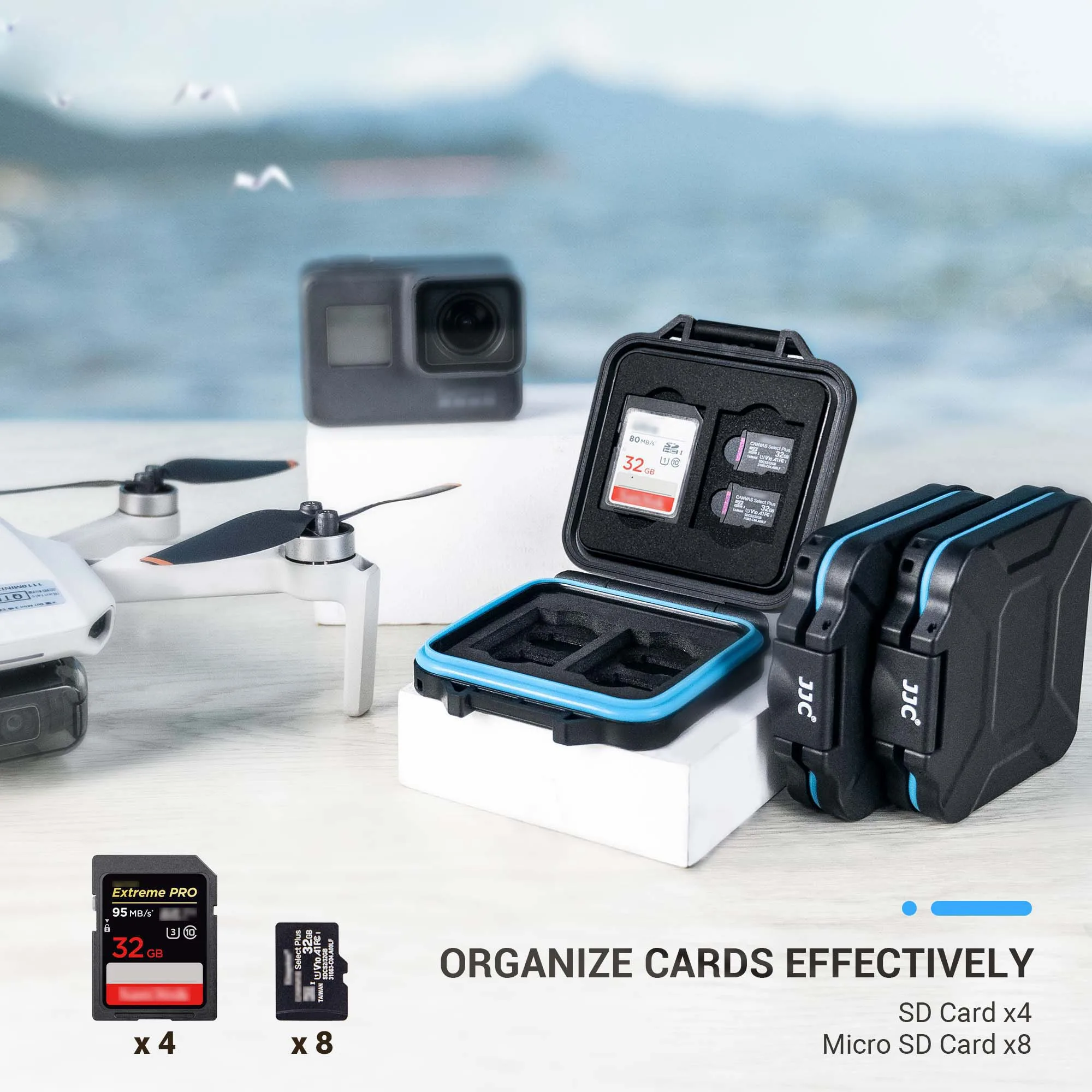 Jjc-estojo Ultra Fino para Cartão Micro sd Suporte para Cartão de Memória Caixa de Armazenamento para sd Sdhc Sdxc Mais Cartões Micro sd tf - Imagem 3