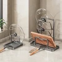 Floor Standing Pan Pot Lid Holder Stand Rack Spoon Rest Pot Lid Spatula Soup Spoon Storage Shelf Pot Lid Rack Kitchen Storage 1