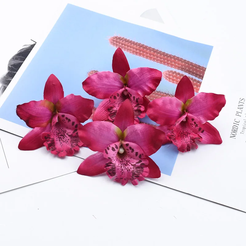 50/100 Stücke Schmetterling Orchidee Künstliche Blumen Pflanzen Wand Hochzeit Kranz Hause Zimmer Decora Braut Diy Geschenke Zubehör Ausverkauf – Detail 17