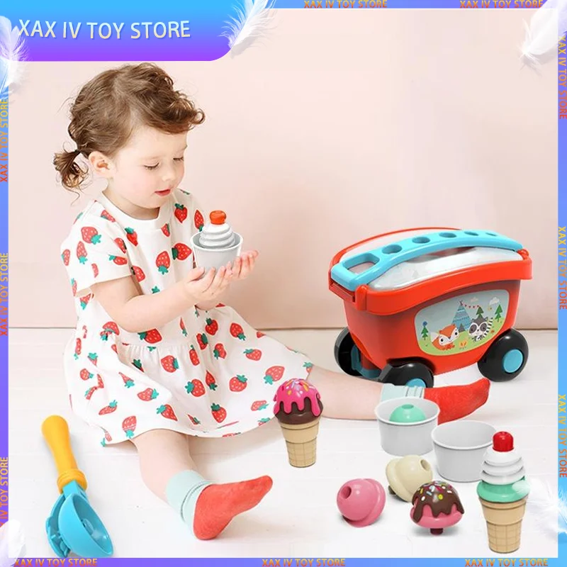 

New Children's Dessert Car Baby Simulation Ice Cream Car Girl Play House Toy Trolley Storage Box Children's Birthday Present