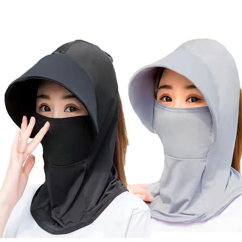 여성용 여름 아이스 실크 모자, 통기성 햇빛 차단 모자, 야외 자전거 비치 캡 바이저, 넓은 챙 자외선 차단 햇빛 모자