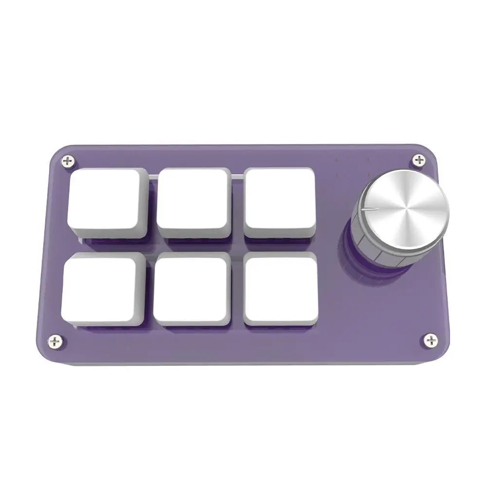 Macro Keyboard Knob 6 Keys 1 Knob Custom Mechanical Keyboard Hot swap Designer One-handed Keypad Game Photoshop Macropad gaming computer keyboard