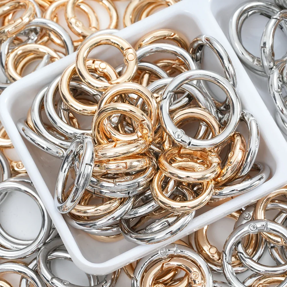Metal Spring Ring Clasps 5pcs Openable Carabiner Keychain Connector