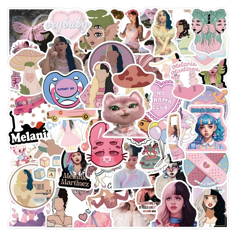 10/30/60pcs Melanie Martinez Singers Stickers DIY Decals Album Suitcase Scrapbook Phone Guitar Fridge Car Sticker Decoration Toy decorative stickers,self adhesive stickers,custom stickers,stationery stickers,adhesive stickers,diy scrapbooking accessories