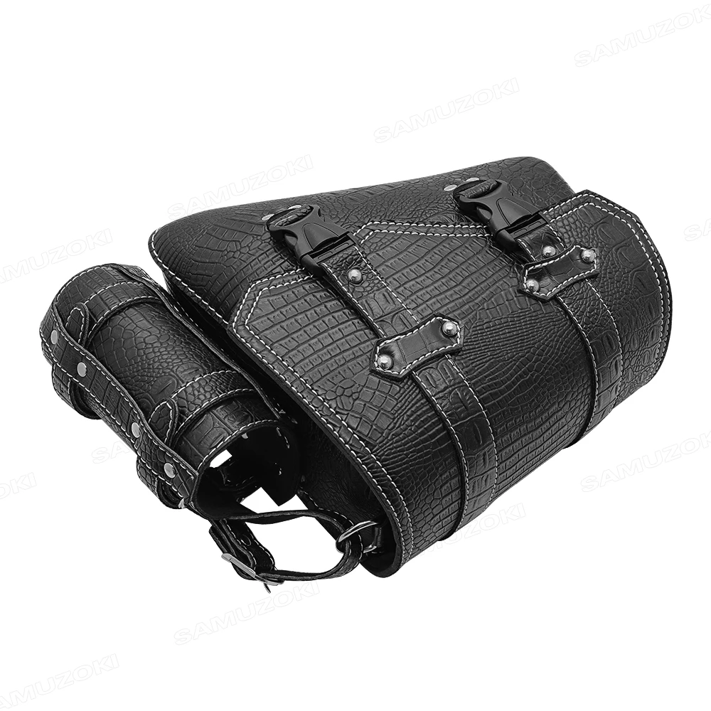 Universal Motorcycle Luxury Black Crocodile Pattern - Image 6