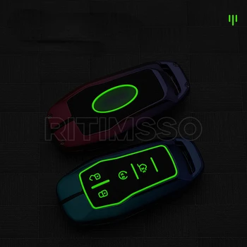 Custodia portachiavi per auto in lega colorata per Ford Fusion Mondeo Mustang F-150 Explorer Edge 2015 2016 2017 2018 accessori per auto - Custodia portachiavi per auto in lega colorata per Ford Fusion Mondeo Mustang F 150 Explorer