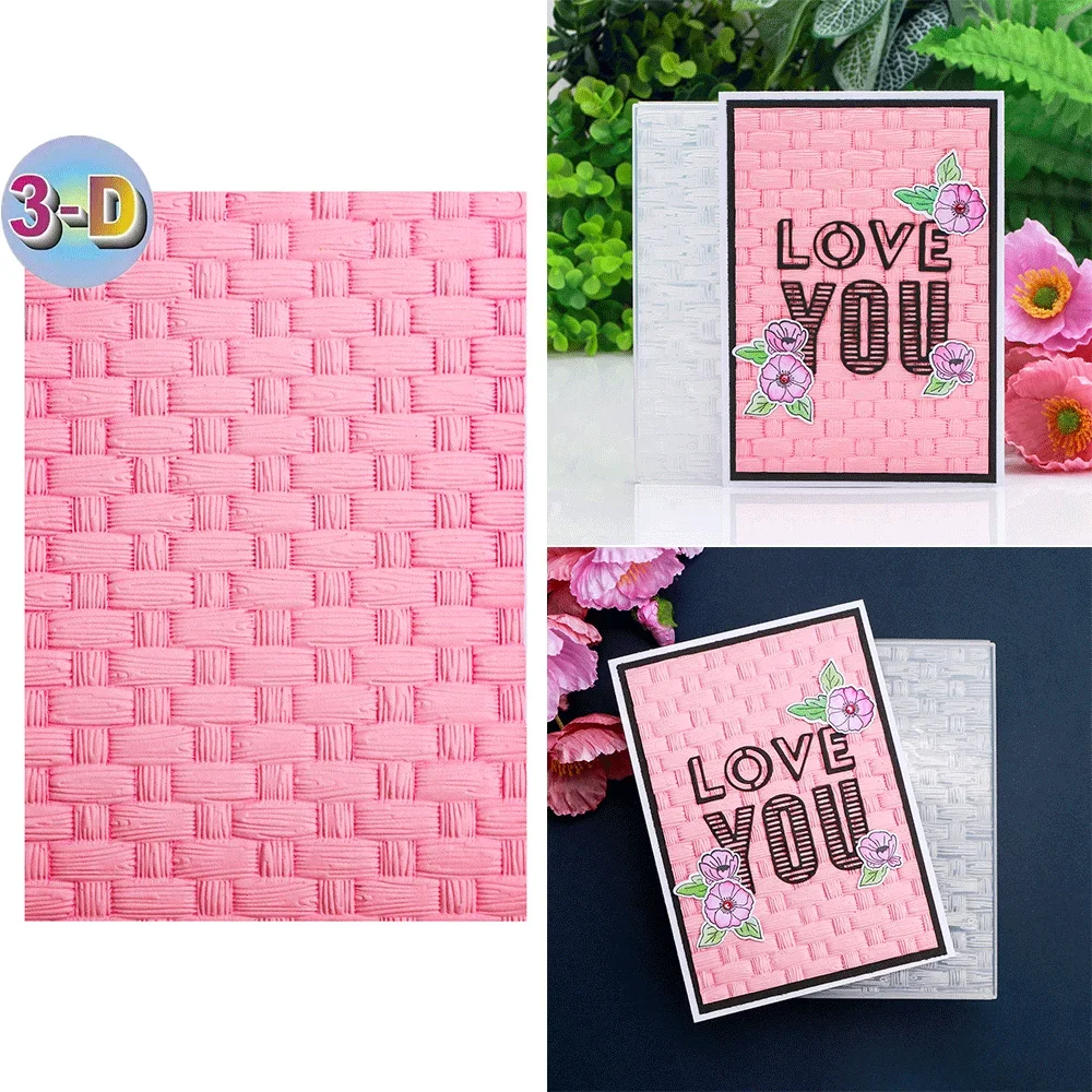 Woven 3D Embossing Folder for Card Making & Scrapbooking