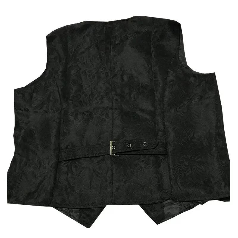 Adult Men Vintage Vest Waistcoat Victorian Black Steampunk Style Gothic Jacquard Swallow Top Noble Costume For Men's Blazer Suit dress vests