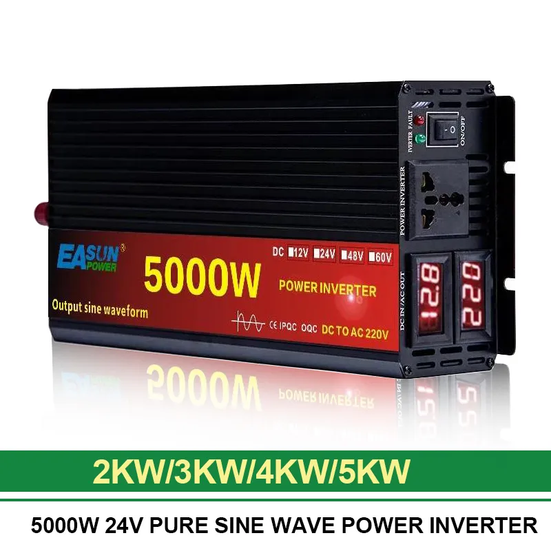 Solar power Inverter 2000W 3000W 4000W 5000w pure sine wave 12v To 220v AC  Voltage Converter Car Micro Inverter