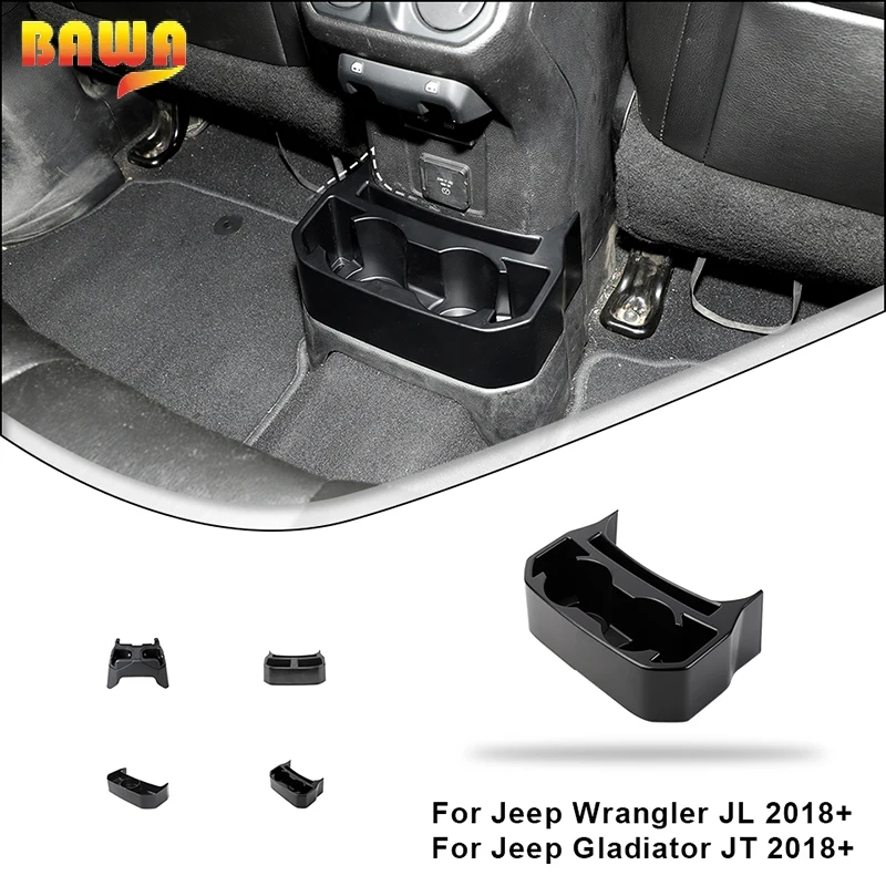 BAWA Rear Seat Cupholder For Jeep Wrangler JL/JT 2018 2019 2020 2021 2022  2023 Car Drink Holder Interior Accessories - AliExpress