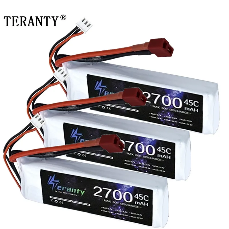 Description Picture 2 of item2700mAh 2S 7.4V 45C Lipo Battery For RC FPV Drone Quadcopter Helicopter Airplane Racing Car RC Racer XT60 Connector With T Plug