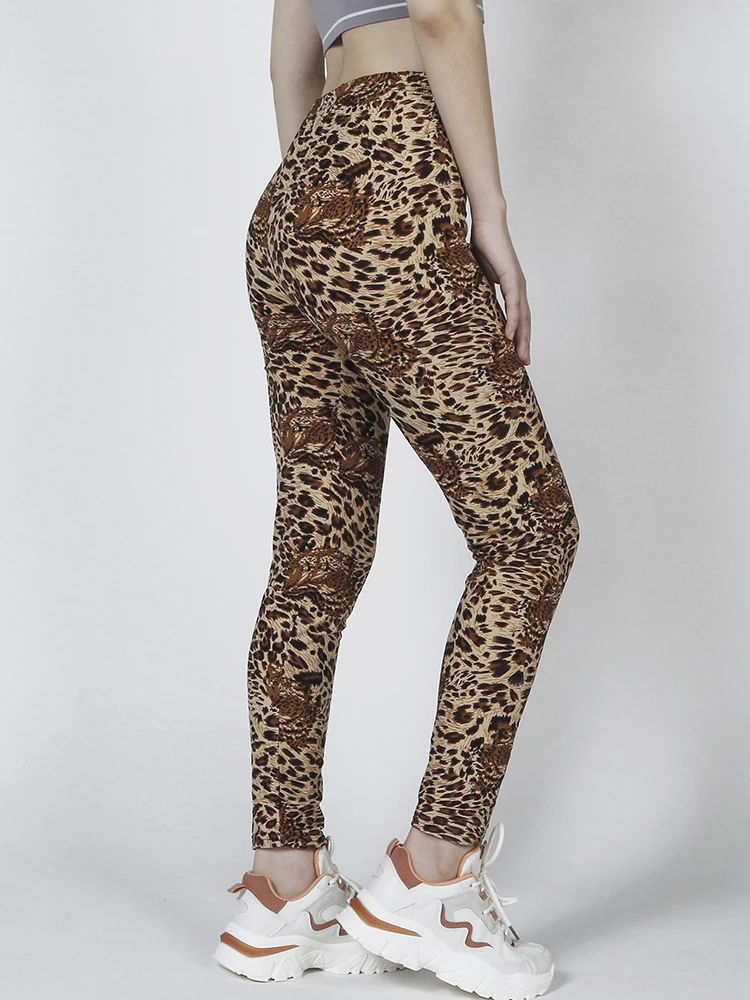 CUHAKCI High Waist Sexy Leggings Women Elastic Sportswear Leopard