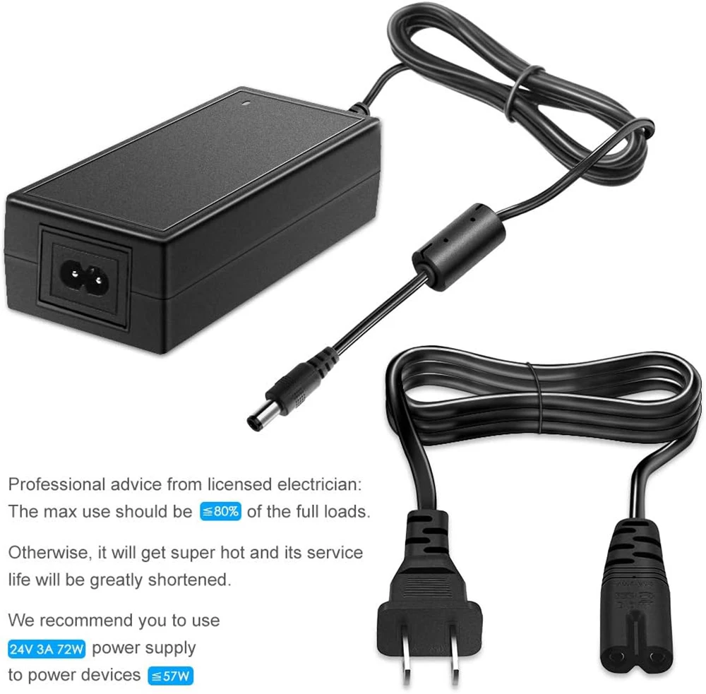 24V Power Supply for Logitech G920 G29 G25 G27 G923 G940 Driving Force GT  Racing Wheel Power Cord AC/DC Adapter Charger Cable