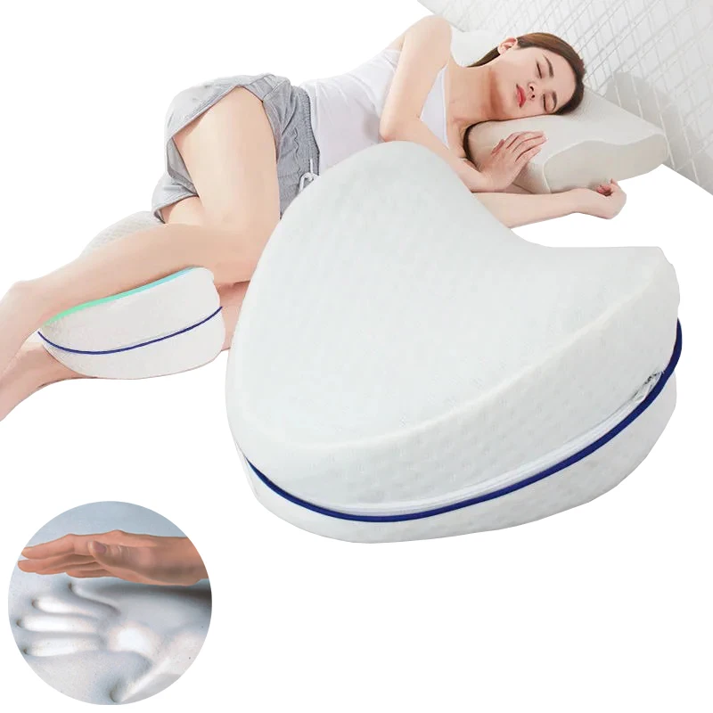 

Leg Pillow Sleeping Orthopedic Sciatica Home Memory Foam Cotton Leg Pillows Side Sleeping Legs Pressure Relief Curved Edges