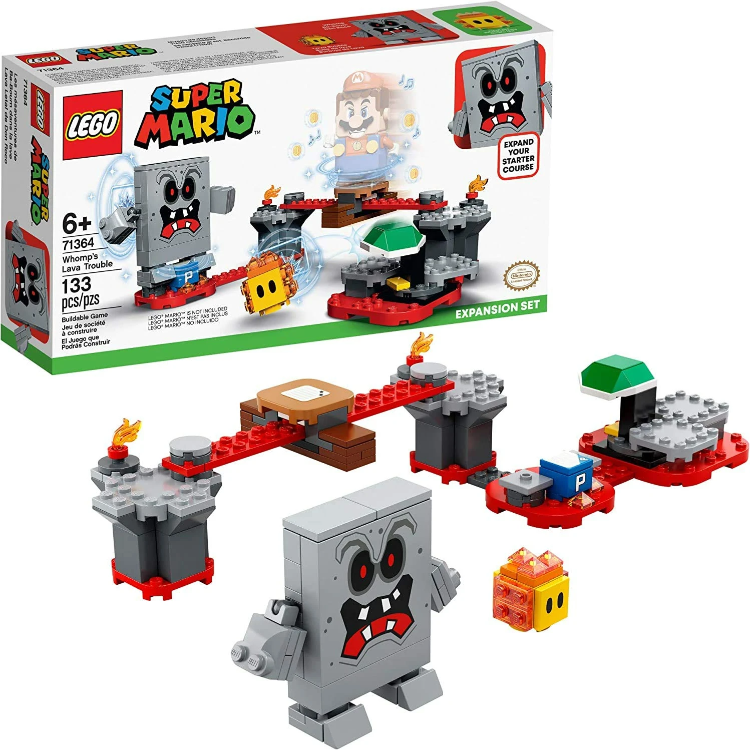 Lego Super Mario Womp'S Lava Set Di Espansione Dei Problemi Con Mario Starter Course 71364 Kit Di Costruzione Giocattolo Per Regalo Per Bambini (133 P