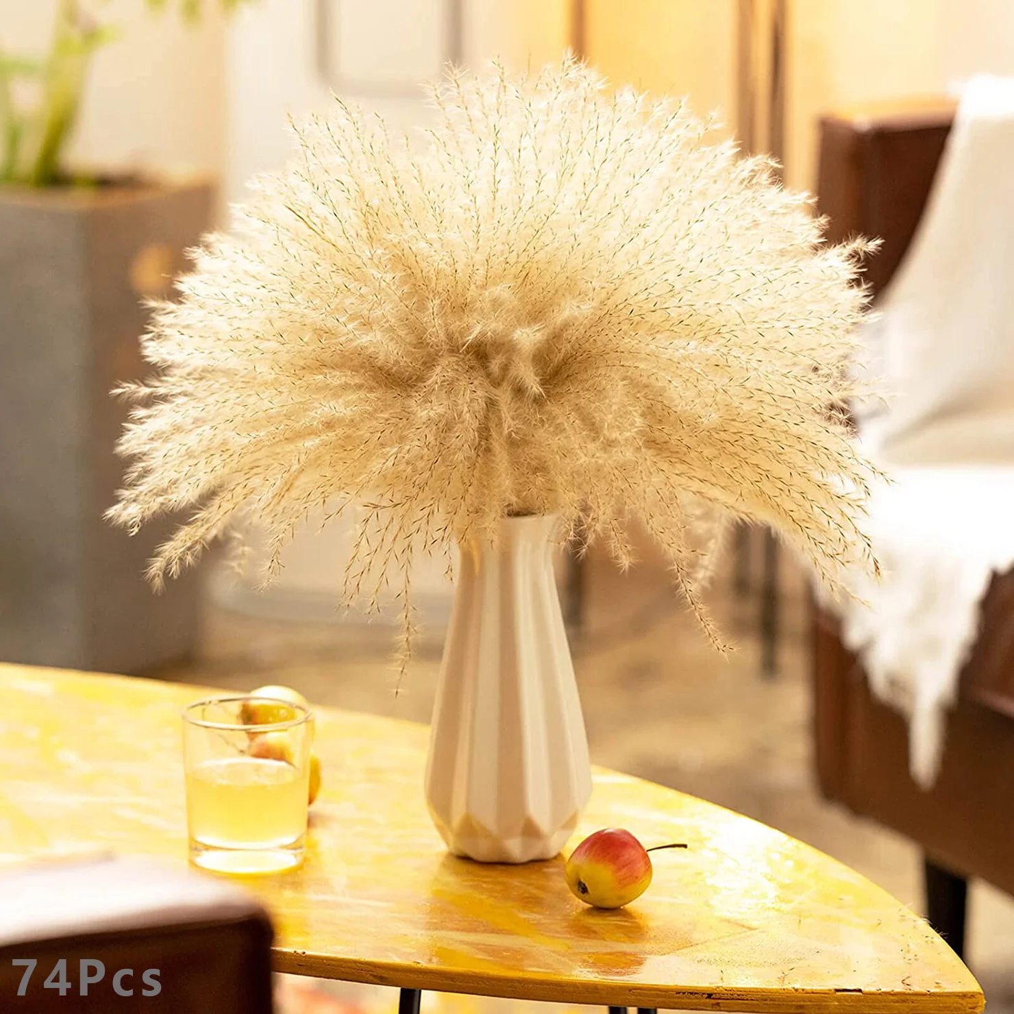 

Dried Flowers 74pcs Bouquet Grass Pampas Hay Home Floral Arrangement Wedding Decoration Stuffing Living Room Bedroom Gift