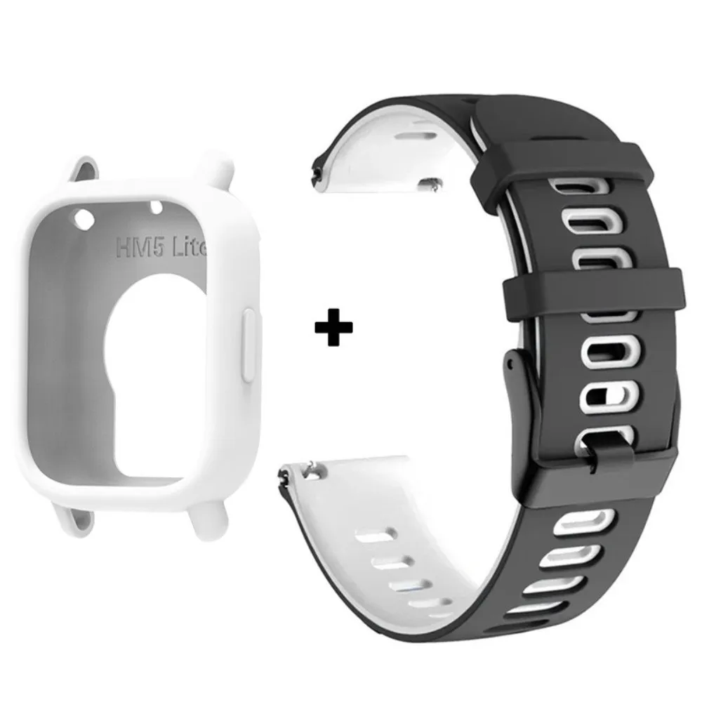 Silicone Sport Band with Protective Case for Smartwatch - Breathable and Soft