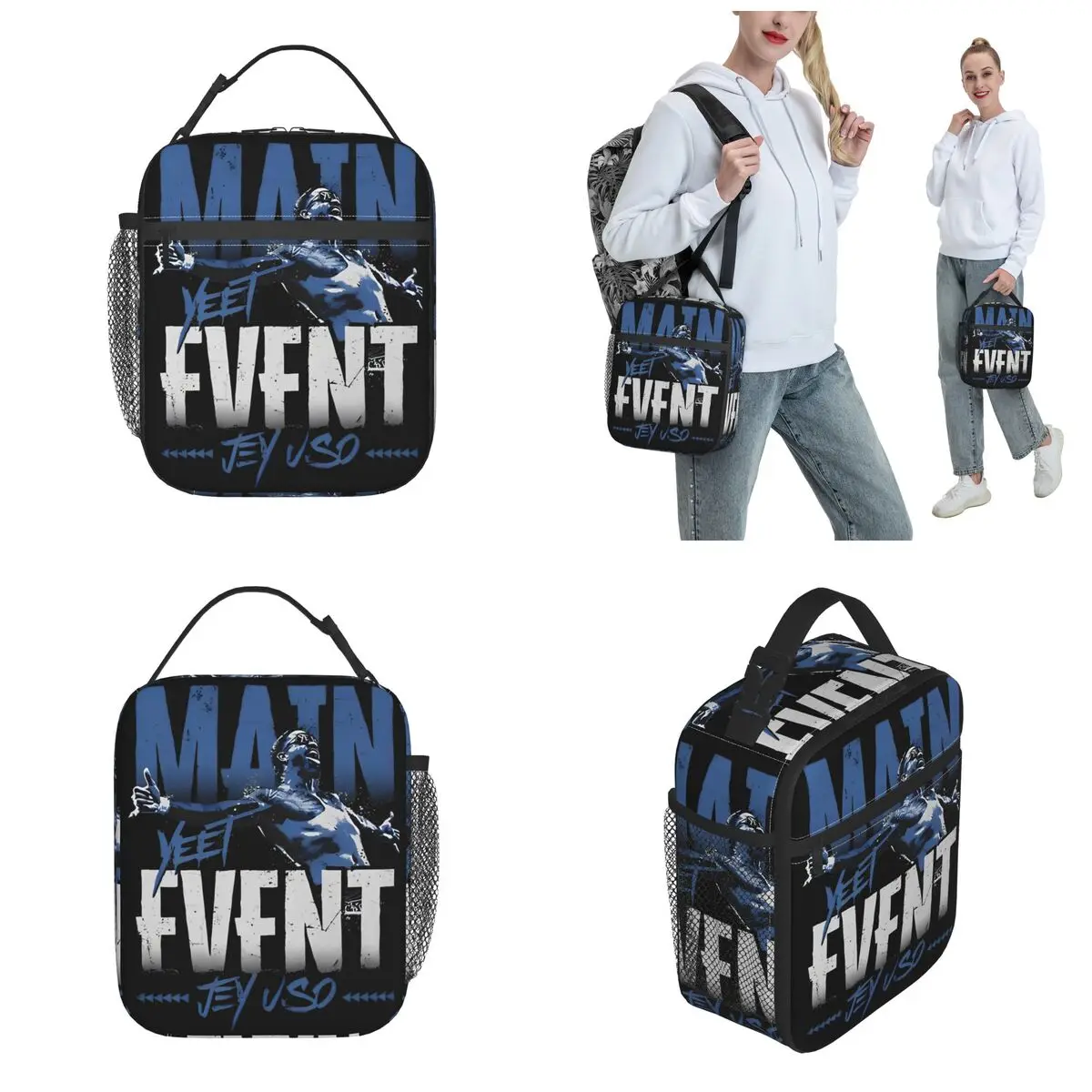 Jey Uso Yeet Wrestling Wrestler Thermal Insulated Lunch Bag for School Portable Food Bag Container Cooler Thermal Lunch Boxes