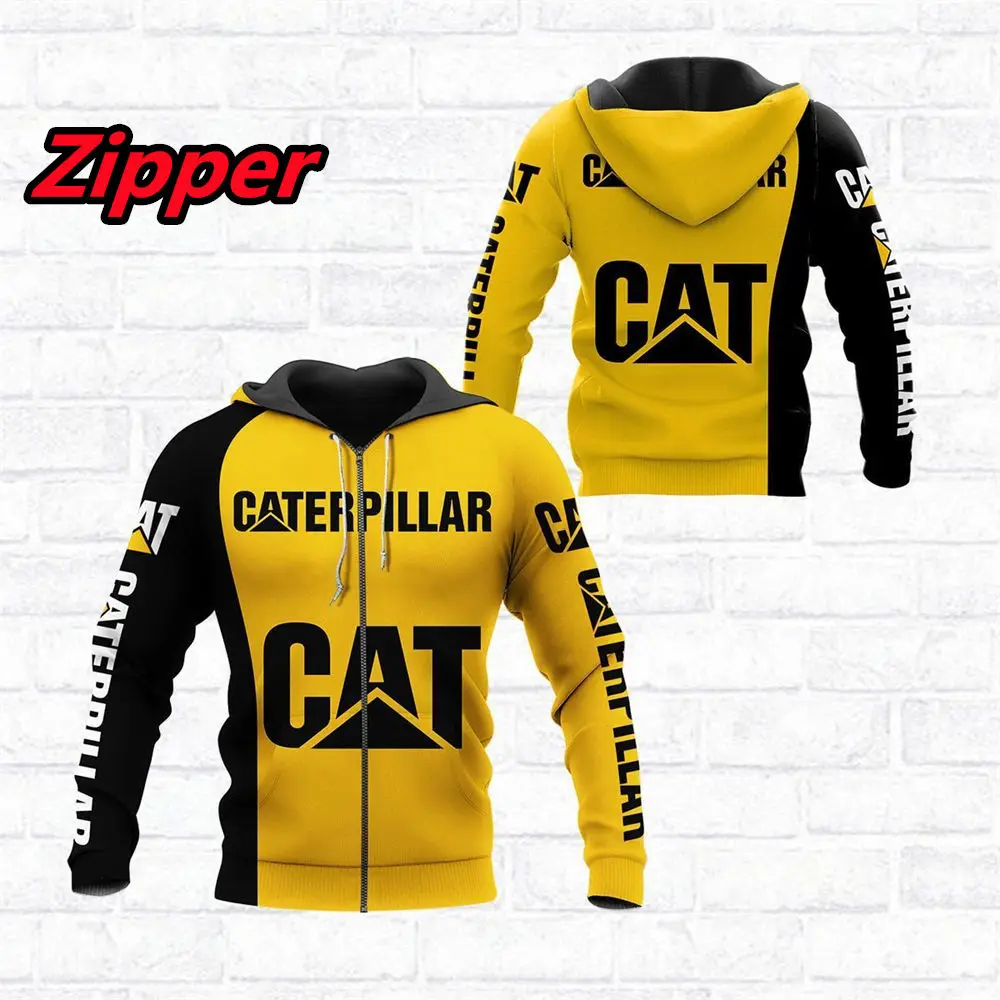 

2023 summer new men's excavator caterpillar 3d printing hoodie fashion hoodie harajuku cool coat funny design sweatshirt