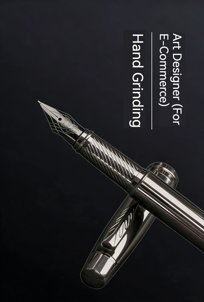 Premium Silber Metall-Geschäftskugelschreiber mit 0,5mm Iridium-Spitze, Elegantes Schreibgerät für den Täglichen Gebrauch & Geschäftsgeschenke – Detail 5