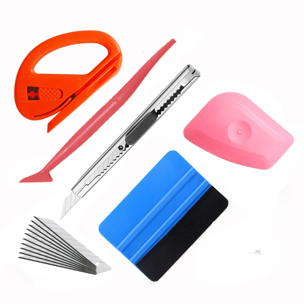 nu finish car polish Car Wrap Accessories Auto Carbon Film Vinyl Install Scraper Tools Stickers Cutter Knife Window Tints Soft Squeegee Set car seat leather cleaner Other Maintenance Products