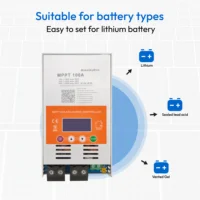 100A avec WiFi 12V 24V 48V MPPT contrôleur de Charge solaire V124 pour batterie au plomb ou batterie au Lithium 3