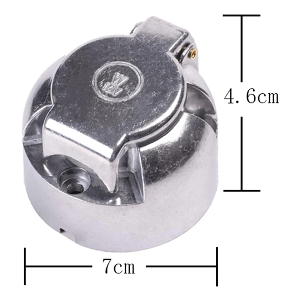 Towing Adapter AOHEWEI 7 Pin Towbar Trailer Socket Metal Aluminium Alloy Towing 12V Round Adapter Car Lights Connectors for Boats Truck Caravan